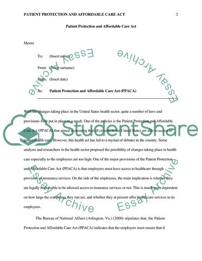 Patient Protection and Affordable Care Act