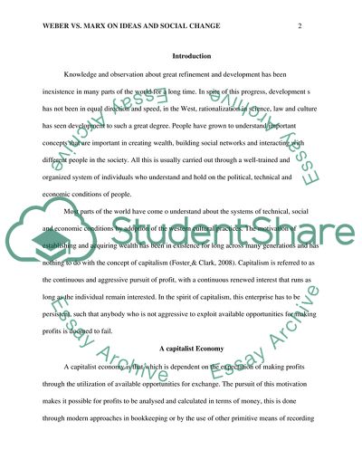 Weber Against Marx on Ideas and Social Change