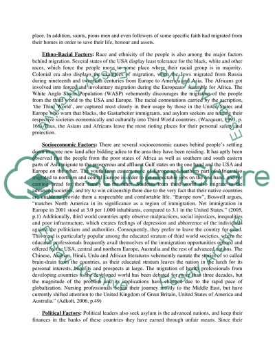 What are the motivations for migrationTo what extent has it become a social and economic issue