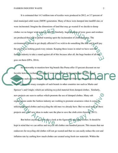 Fashion industry waste