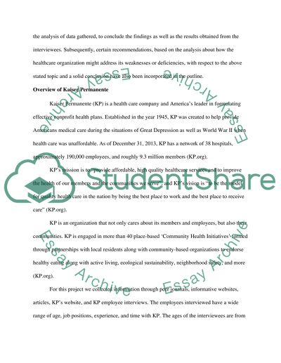 Organization Behavior at Kaiser Permanente