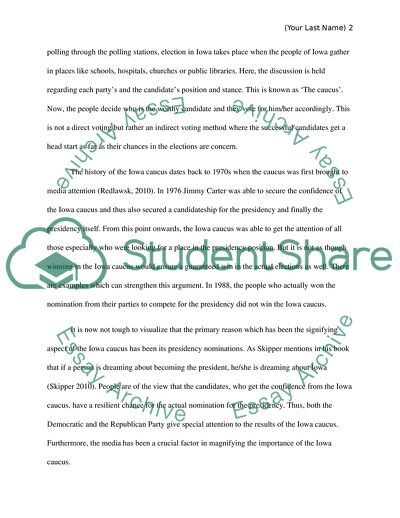 The Iowa Caucuses: First Tests of Presidential Aspiration