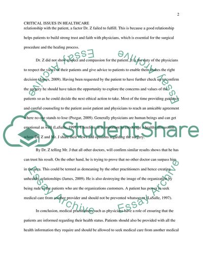 Critical Issues in Healthcare