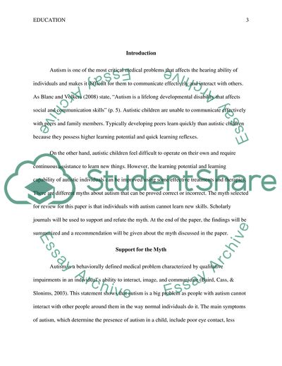 Individuals with Autism Cannot Learn New Skills