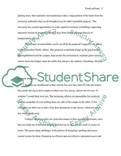 Escalated Use of Automobiles by the Students