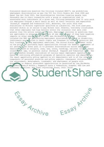 Violation of EEOCs Law