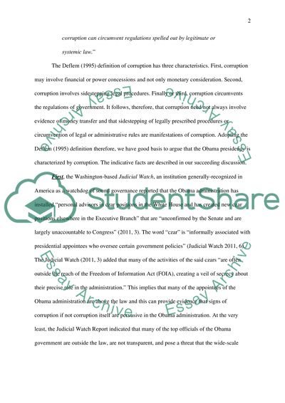 Corruption under the Obama Administration