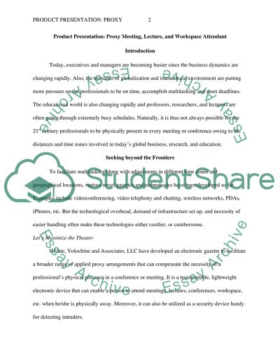Proxy Meeting, Lecture, and Workspace Attendant