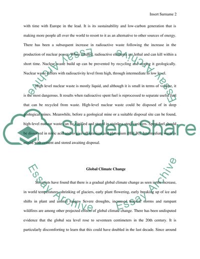 Environmental Threats in Their Order of Decreasing Importance