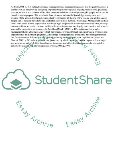 Knowledge Management And Organizational Learning