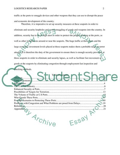 Transportation Security at U.S. Seaports