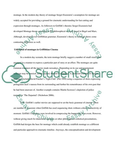 Primary Criticisms of American Cinema and Griffiths Montage by Sergei Eisenstein