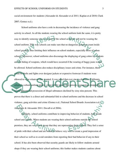 Effects of School Uniforms on Students