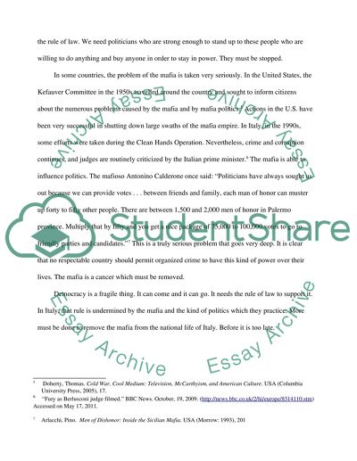 Mafia politics in italy