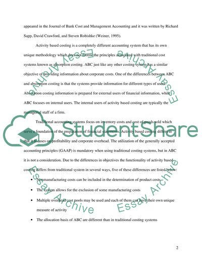 Activity Based Costing