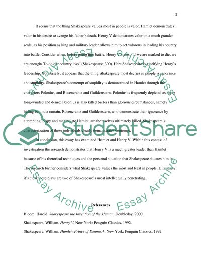 Hamlet vs Henry the V