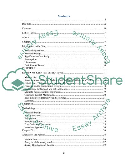 The Impact of Using Multimedia in an Online Learning Setting
