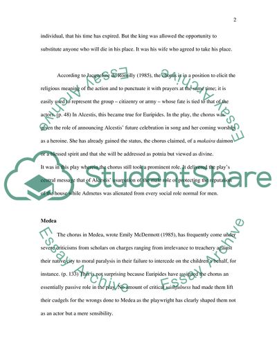 The Role of the Chorus in Euripides Play