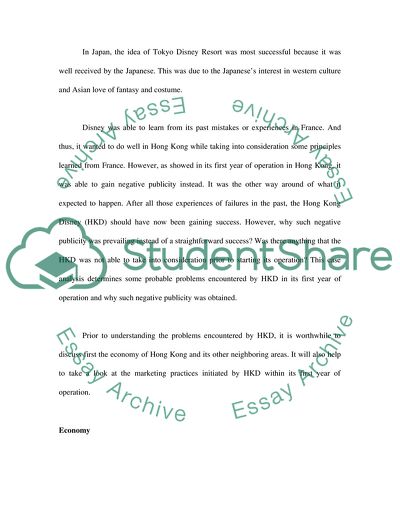 International Business Marketing: Hong Kong Disneyland