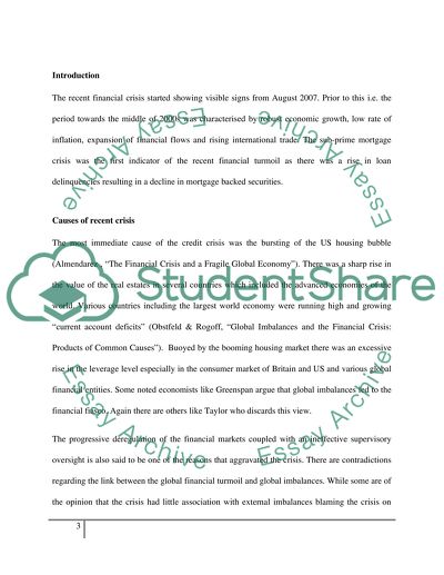 How did the recent financial crisis affect Financial Markets and institutions