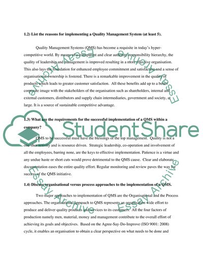 Four Stages of Quality Management