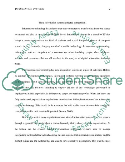 Have Information Systems Affected Competition