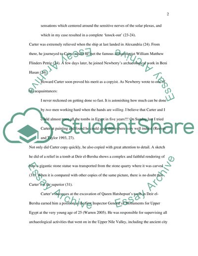 Correlations between Howard Carters Life Events