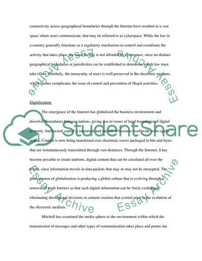 The Regulation of Cyberspace Activity