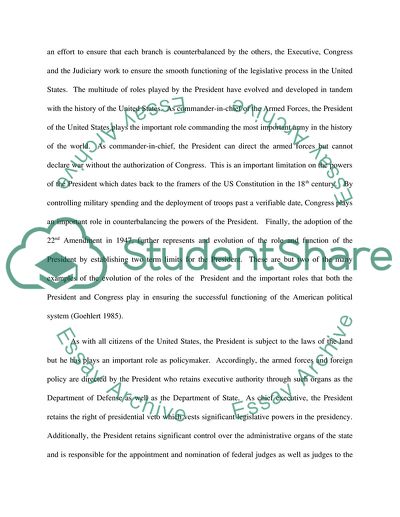 Political Science 1, w question paper on the president and congress of the US