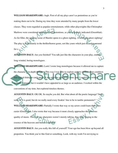 A Dialogue of Shakespeare and Daly