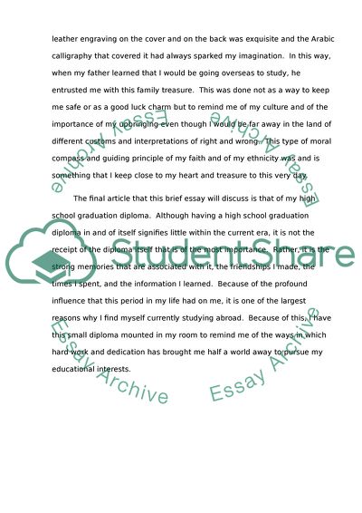 My Memories: School Graduation Diploma, The Holy Koran, and Photograph from My Childhood