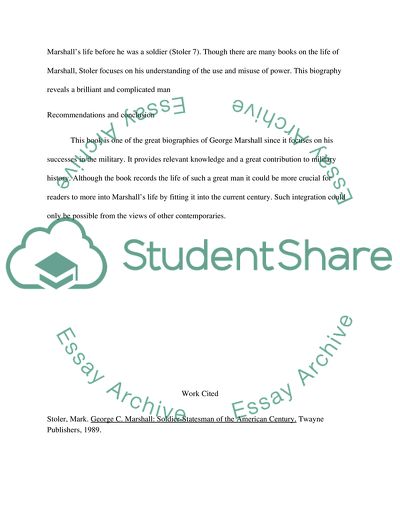 George C. Marshall by Mark Stoler