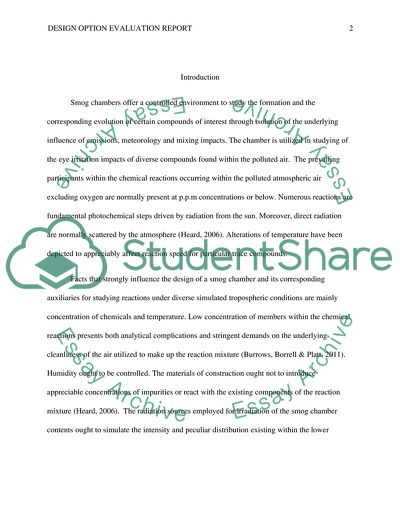 Design option evaluation report