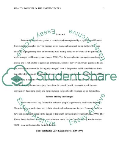 Health Policies in the United States