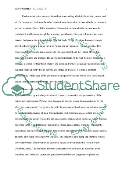 The Birth of Environmental Health