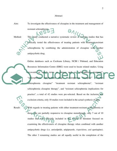 The Effectiveness of Clozapine in the Treatment