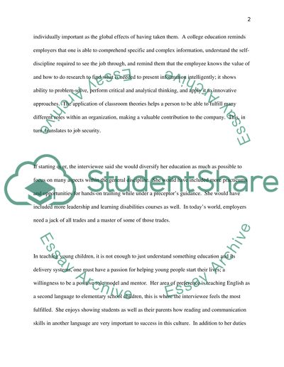 sample informational interview essay