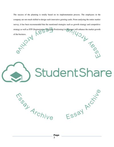 The Marketing Plan of a Greetings Card of the Company