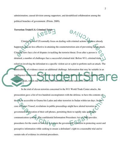Impact of the war on terror on Rules of Evidence