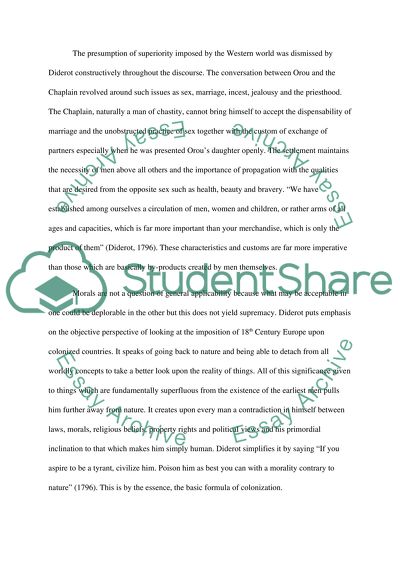 Denis Diderot SUPPLEMENT TO THE VOYAGE OF BOUGAINVILLE