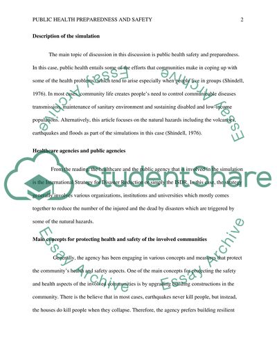 Public Health Preparedness and Safety