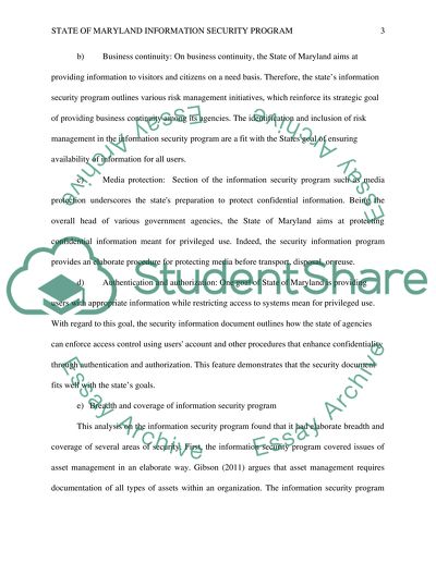 State of Maryland Information Security Program Survey