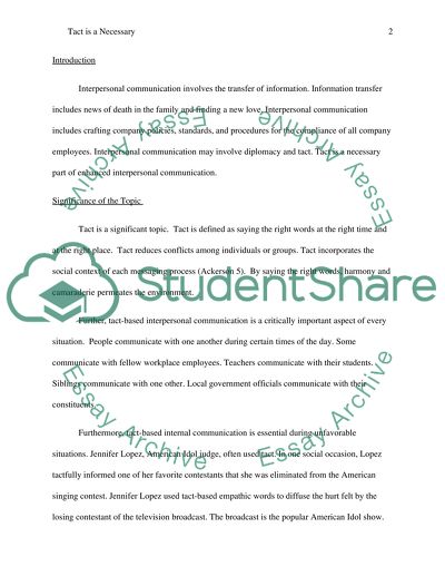 Interpersonal Communication