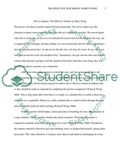 Movie Analysis: The Effective Teacher by Harry Wong