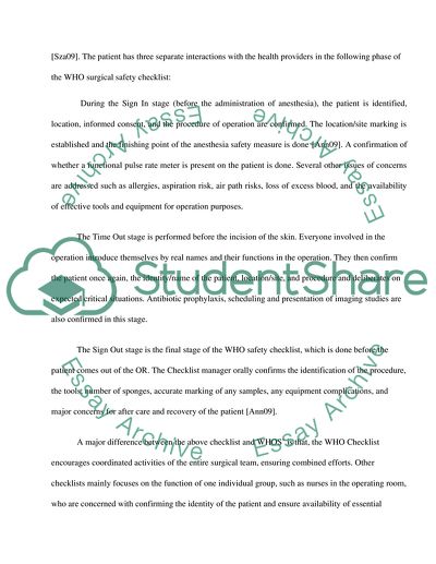 A Simple Surgery Checklist Saves Lives