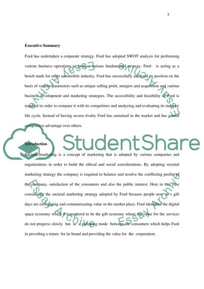 Marketing Program Adopted by Ford