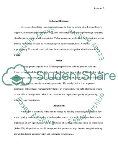 Knowledge Management - Discussion 3 Knowledge Generation