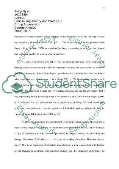 Group Supervision Session from the Person-Centered Perspective