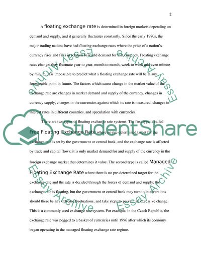 Fixed Versus Floating Exchange Rate System