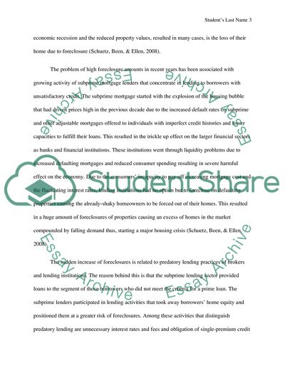 Effects of Foreclosures on a Neighborhood
